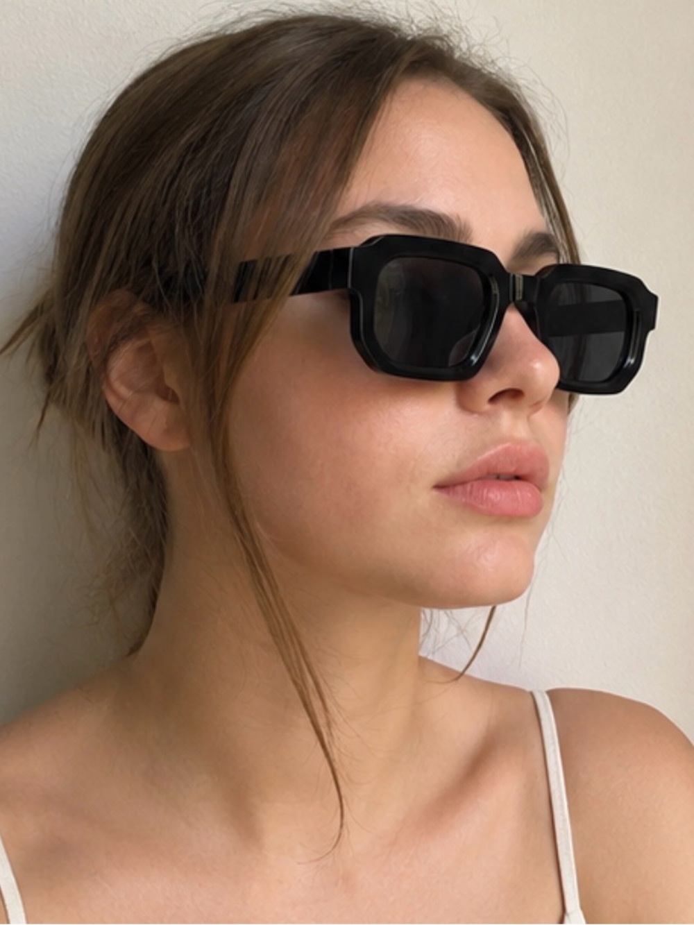 Black Chunky Rectangle Sunglasses Trendy Y2K Streetwear Shades